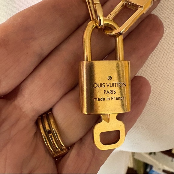 Authentic Louis Vuitton brass lock and key with 2 non-LV chains - Picture 11 of 14